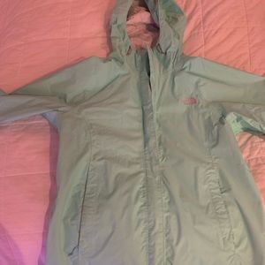 Women’s Mint Green North Face Rain Jacket